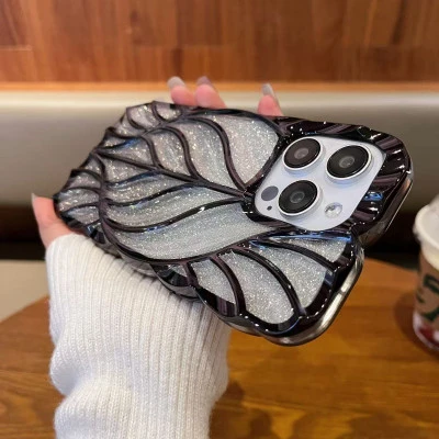 Leaf Shell + Gradient Glitter phone case